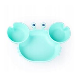 Farfurie, Giligums, Crab, Cu 3 compartimente, Cu ventuza, Din silicon, Fara BPA, 6 luni+, Turcoaz