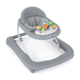 Feedo - Premergator, Pliabil, Cu panou de joaca inclus, Cu inaltime reglabila in 3 pozitii, Cu sistem de franare, Dezvolta abilitatile motorii si senzoriale, Greutate maxima suportata 12 kg, 6 luni+, Gri