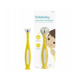 Fridababy - Periuta de dinti, Cap 3D pentru curatare eficienta, Cu indicator de inlocuire, 2 ani+, Galben