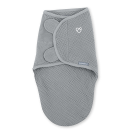 Ingenuity - Sistem de infasare Swaddle Me 0-3 luni, muselina, colectia Original, Granite