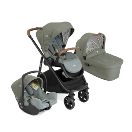 Joie - Carucior pentru copii multifunctional 3 in 1 Versatrax E Dark Green (Carucior Versatrax E + Landou Ramble + scoica i-Snug)