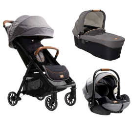 Joie - Carucior pentru copii ultracompact 3 in 1 Parcel Carbon / i-Level Carbon ( Carucior Parcel Carbon + Landou Ramble XL Carbon + Scoica auto i-Level Recline - 85 cm, Carbon)