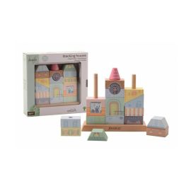 Joueco - Jucarie din lemn de stivuit Casute, Familia Wildies, 20 piese
