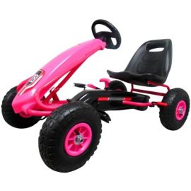 Kart cu pedale Gokart, 3-7 ani, roti gonflabile, G4 R-Sport - Roz