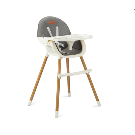 Scaun de masa copii Momi Flovi, Piele ecologica, Dark Grey