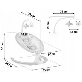 Leagan electric cu vibratii, muzica si jucarii Ricokids 705000, Gri