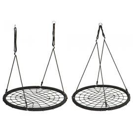 Leagan pentru copii rotund, tip cuib de barza, suspendat, 100 cm, Ecotoys MIR8015 - Negru