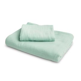 Lenjerie de pat 2 piese Sensillo muselina 100x135 / 60x40 cm Menta