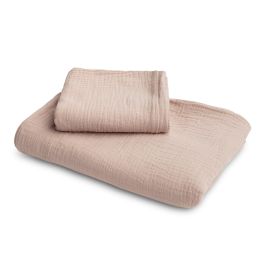 Lenjerie de pat 2 piese Sensillo muselina 100x135 / 60x40 cm Roz