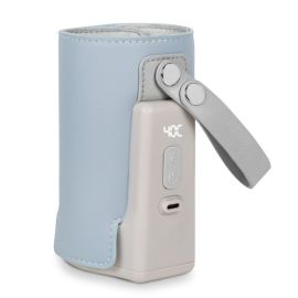Lionelo - Incalzitor biberoane ThermUp Go Plus, Portabil, Cu aspect elegant, Temperatura constanta pana la 24 h, Incarcare USB, Albastru deschis
