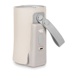 Lionelo - Incalzitor biberoane ThermUp Go Plus, Portabil, Cu aspect elegant, Temperatura constanta pana la 24 h, Incarcare USB, Bej
