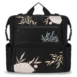 Lionelo - Rucsac pentru mamici, Cu 12 compartimente si salteluta de schimbat, Cu prindere universala de carucior, Impermeabila, 36 x 36 x 23 cm, Lovin Negru