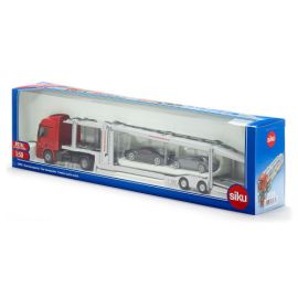 Macheta Camion Siku Autotransport cu doua masinute incluse