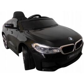 Masinuta electrica cu telecomanda, roti din spuma EVA si scaun din piele BMW 6GT - Negru