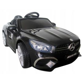 Masinuta electrica cu telecomanda, roti EVA, scaun piele Mercedes SL63 - Negru