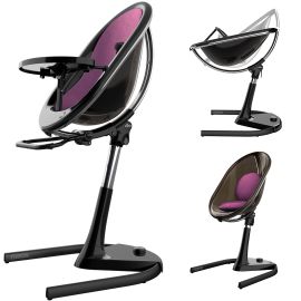 MIMA - SCAUN DE MASA COPII MOON BLACK CU INTERIOR AUBERGINE 0-45 KG