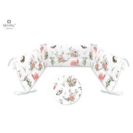 MimiNu - Aparatoare pentru patut 120x60 cm, Din bumbac, Cu inaltimea de 30 cm, Cu panglici, Australian Animals