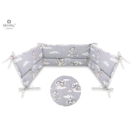 MimiNu - Aparatoare pentru patut 120x60 cm, Din bumbac, Cu inaltimea de 30 cm, Cu panglici, Design, Dragons