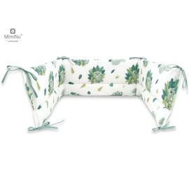 MimiNu - Aparatoare pentru patut 120x60 cm, Din bumbac, Cu inaltimea de 30 cm, Cu panglici, Tropical Light