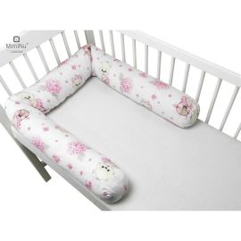 MimiNu - Aparatoare tip rulou pentru patut, Lungime 180 cm, Din bumbac, Cu diametru de 10 cm, Design, Pink Ballerina