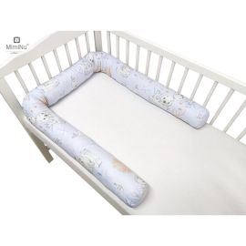MimiNu - Aparatoare tip rulou pentru patut, Lungime 180 cm, Din bumbac, Cu diametru de 10 cm, Design, Seal Blue