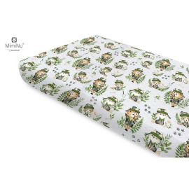 Miminu - Cearceaf cu elastic, Din bumbac certificat Oeko Tex Standard 100, Pentru pat 160x80 cm, Design, Detective Natural