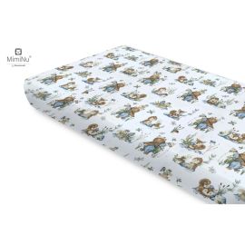 Miminu - Cearceaf cu elastic, Din bumbac certificat Oeko Tex Standard 100, Pentru pat 160x80 cm, Design, Let\'s Go Blue