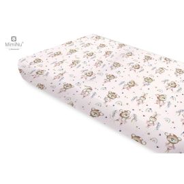 Miminu - Cearceaf cu elastic, Din bumbac certificat Oeko Tex Standard 100, Pentru pat 160x80 cm, Design, Little Ballerina Pink