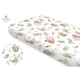 MimiNu - Cearceaf cu elastic, Din bumbac, Pentru pat 160x80 cm, Australian Animals