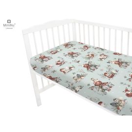 MimiNu - Cearceaf cu elastic pentru patut 120X60 cm, Din bumbac certificat Oeko Tex Standard 100, Design, Let\'s Go Natural
