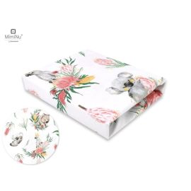 MimiNu - Cearceaf cu elastic pentru patut 140X70 cm, Din bumbac, Australian Animals