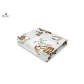 MimiNu - Cearceaf cu elastic pentru patut 140X70 cm, Din bumbac certificat Oeko Tex Standard 100, Design, Pirates Natural