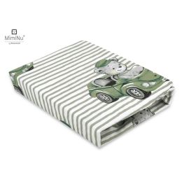 MimiNu - Cearceaf cu elastic pentru patut 140X70 cm, Din bumbac, Old Road Nepalese Green