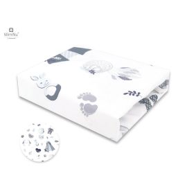 Miminu - Cearceaf cu elastic pentru patut leagan sau patut co-sleeper, Dimensiune 90x40 cm, Din bumbac, Baby Shower Blue