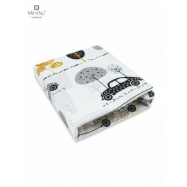 Miminu - Cearceaf cu elastic pentru patut leagan sau patut co-sleeper, Dimensiune 90x40 cm, Din bumbac certificat Oeko Tex Standard 100, Childrens Journey Grey