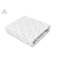 MimiNu - Cearceaf cu elastic pentru patut leagan sau patut co-sleeper, Dimensiune 90x40 cm, Din bumbac certificat Oeko Tex Standard 100, Mini Gray Stars