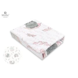 Miminu - Cearceaf cu elastic pentru patut leagan sau patut co-sleeper, Dimensiune 90x40 cm, Din bumbac, Lulu Rose