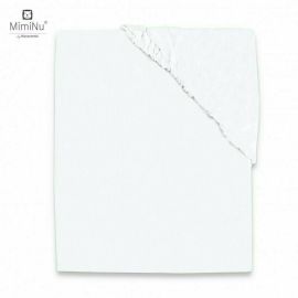 MimiNu - Cearceaf Jerse cu elastic, Pentru pat 160x80 cm, Material certificat Oeko Tex Standard 100, White