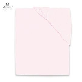 MimiNu - Cearceaf Jerse cu elastic, Pentru patut de dimensiunea 120X60 cm, Light Pink