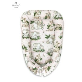 MimiNu - Cosulet bebelus pentru dormit, Baby Cocoon 75x55 cm, Husa 100% bumbac, Din bumbac certificat Oeko Tex Standard 100, Design, Baby Animals