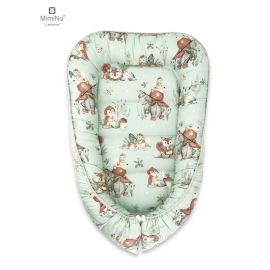 MimiNu - Cosulet bebelus pentru dormit, Baby Cocoon 75x55 cm, Husa 100% bumbac, Din bumbac certificat Oeko Tex Standard 100, Design, Let\'s Go Natural