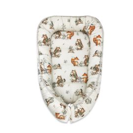 MimiNu - Cosulet bebelus pentru dormit, Baby Cocoon 75x55 cm, Husa 100% bumbac, Din bumbac certificat Oeko Tex Standard 100, Design, Time for fun