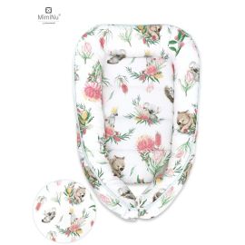 MimiNu - Cosulet bebelus pentru dormit, Baby Cocoon 90x50 cm, Husa 100% bumbac, Australian Animals