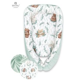 MimiNu - Cosulet bebelus pentru dormit, Baby Cocoon 90x50 cm, Husa 100% bumbac, Lulu Natural