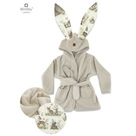MimiNu - Halat de baie cu urechi 6 - 36 luni, Design, Calm Forest Natural