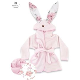 MimiNu - Halat de baie cu urechi 6 - 36 luni, Peonie Pink