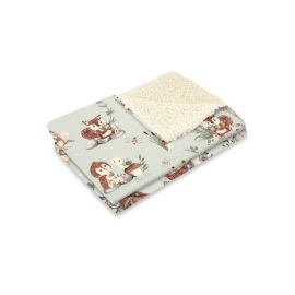 MimiNu - Paturica calduroasa si pufoasa, Cu doua fete, Dimensiune 70x100 cm, Din tesatura imitatie de lana si bumbac, Materiale certificate Oeko Tex Standard 100, EcruLet\'s Go Natural