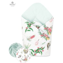 MimiNu - Paturica de infasat multifunctionala standard, 75x75 cm, Din bumbac, Australian Animals