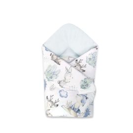MimiNu - Paturica de infasat multifunctionala standard, 75x75 cm, Din bumbac, Deer and Hedgehog