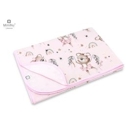 MimiNu - Paturica moale cu doua fete, Dimensiune 75x100 cm, Din bumbac certificat Oeko Tex Standard 100, Design, Little Ballerina Pink